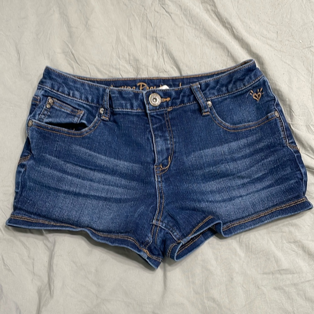 Justice stretchy denim shorts